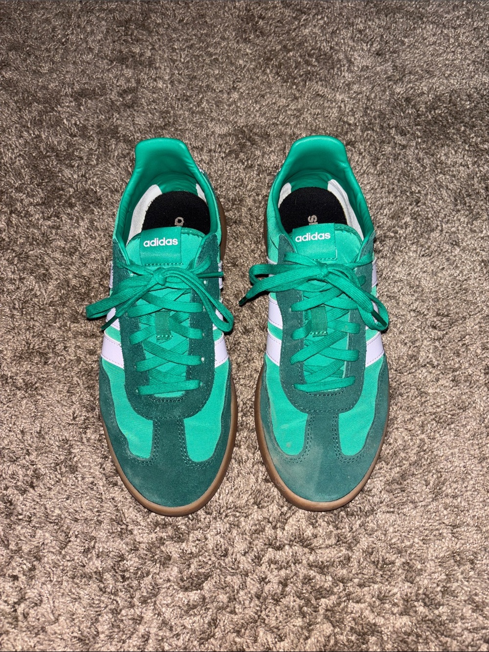 adidas Green and Pink Athletic Sneakers with Gum Sole - Picture 2 of 4